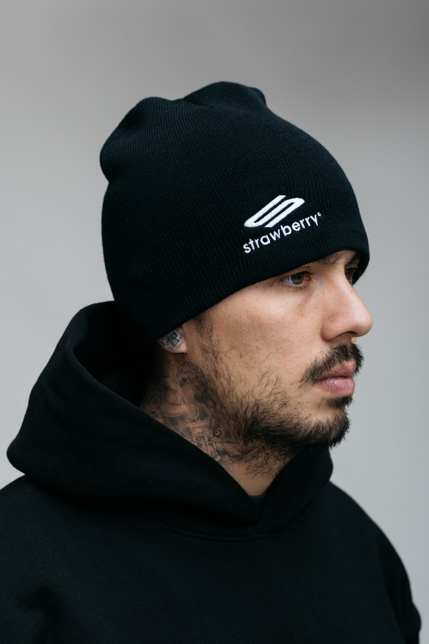 Strawberry Sport Black Beanie