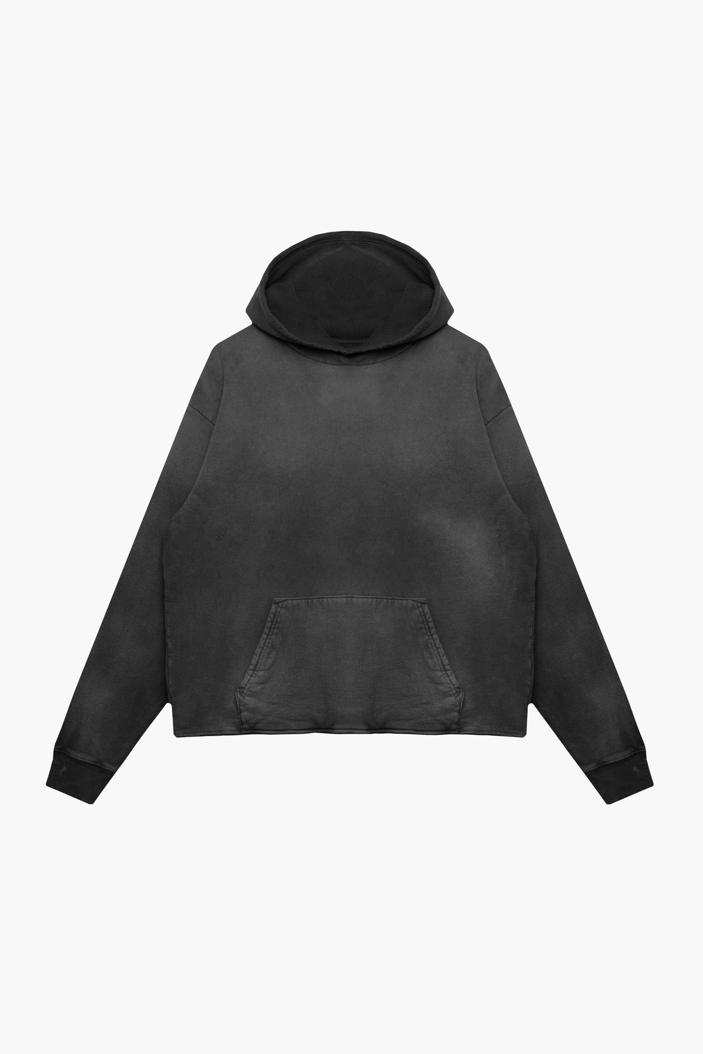 Vintage Black Sunfaded Waffle Hoodie