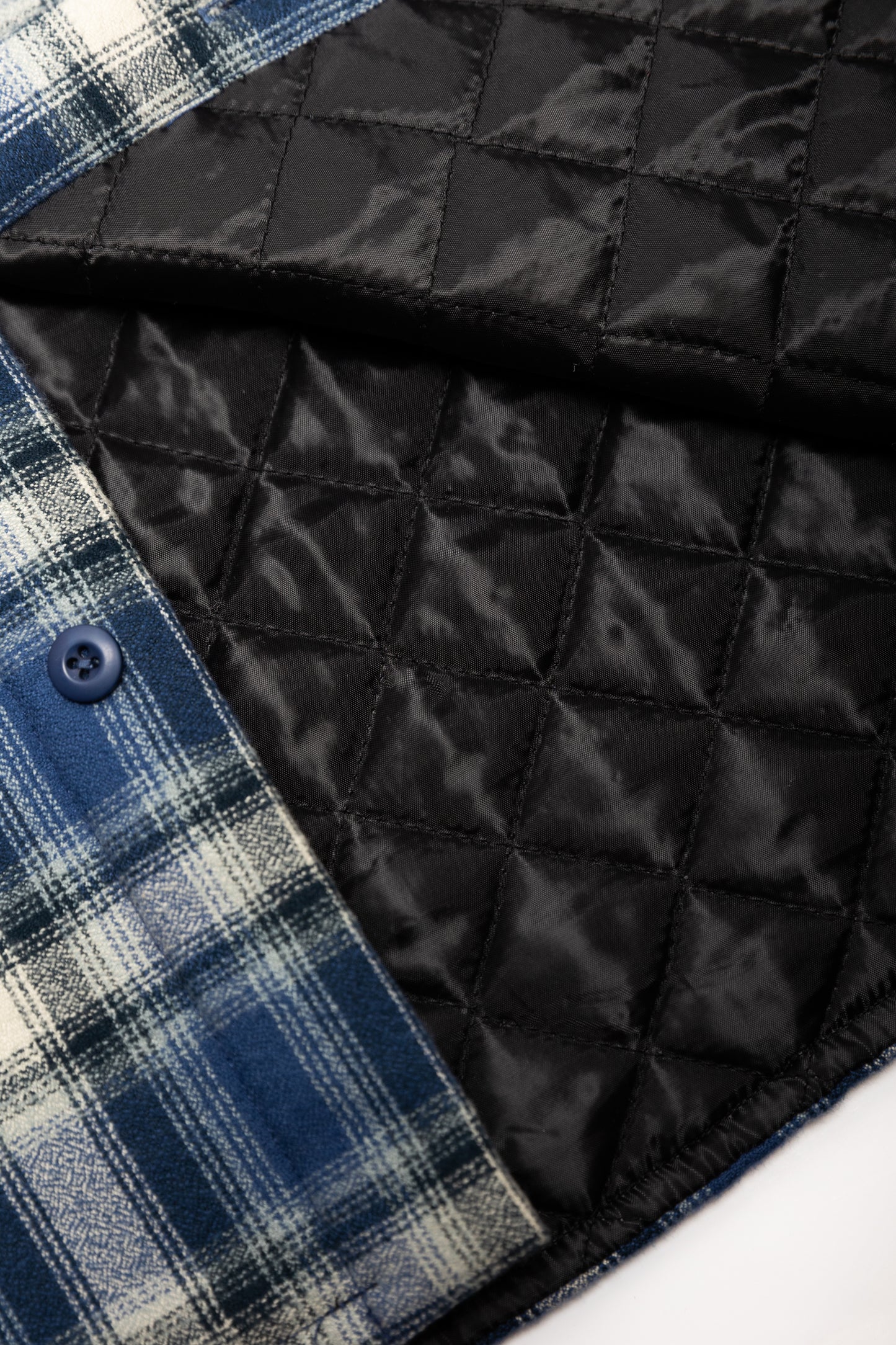 Navy Quilted Flannel Jacket