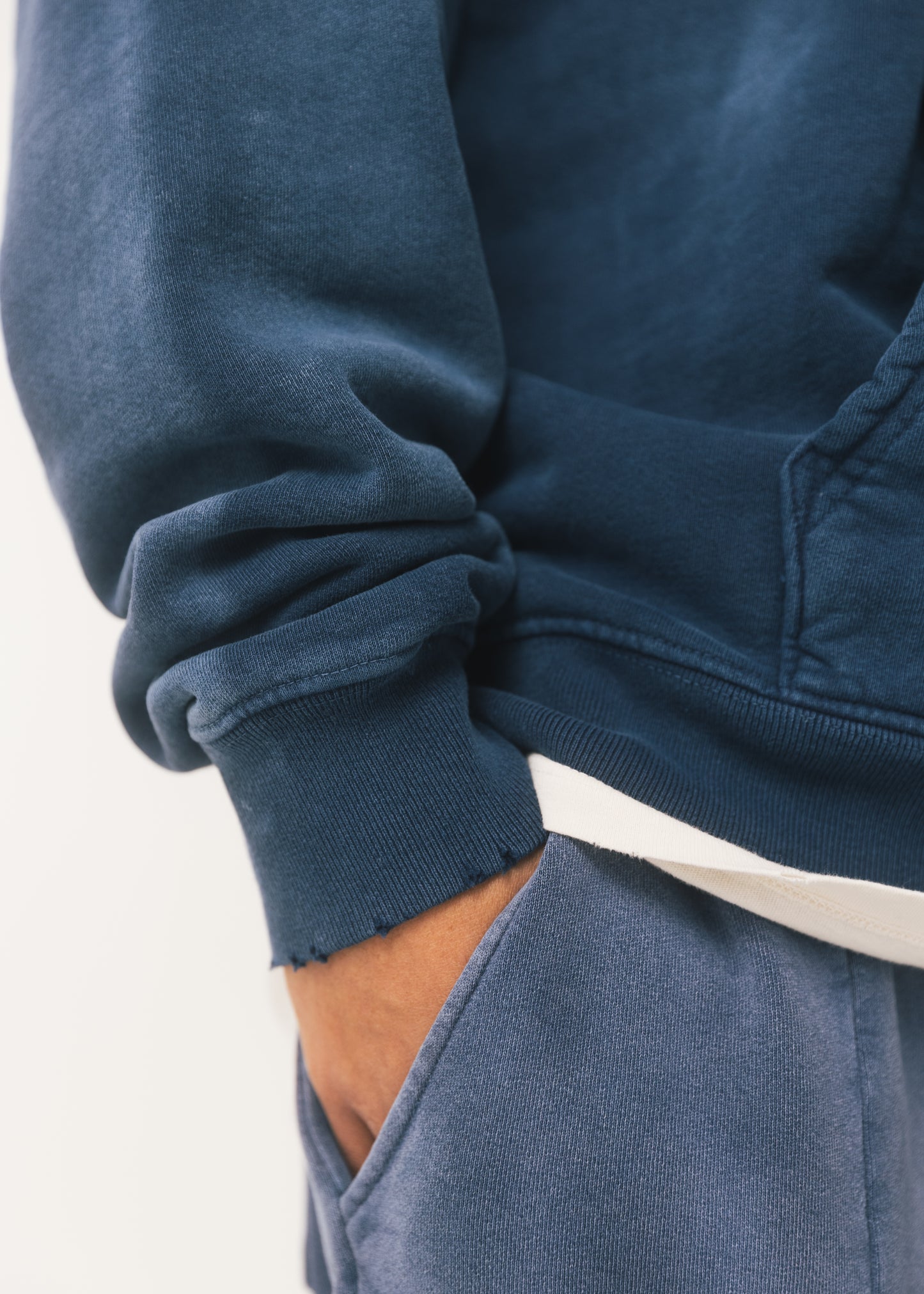 Navy Sunfaded Waffle Hoodie