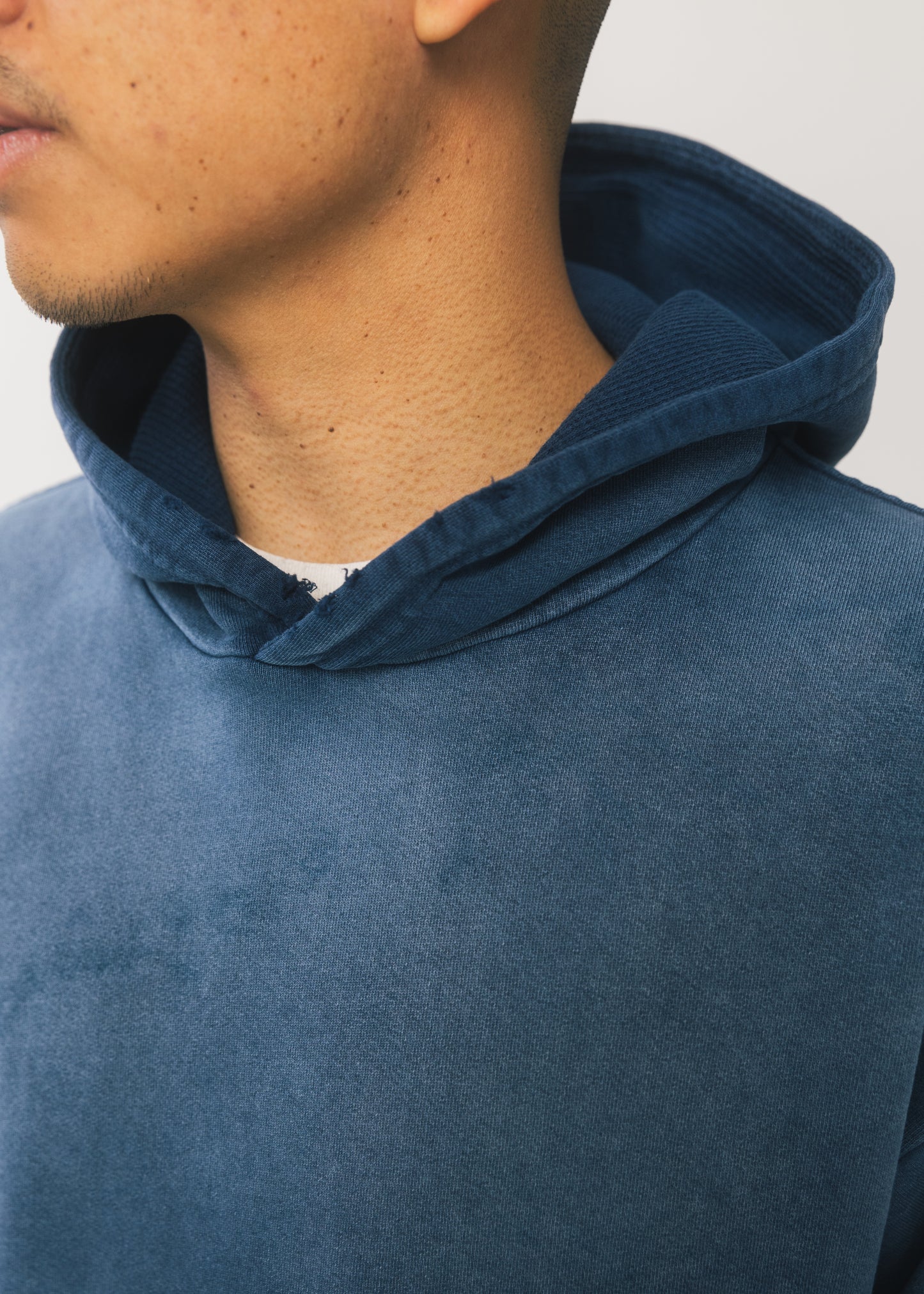 Navy Sunfaded Waffle Hoodie