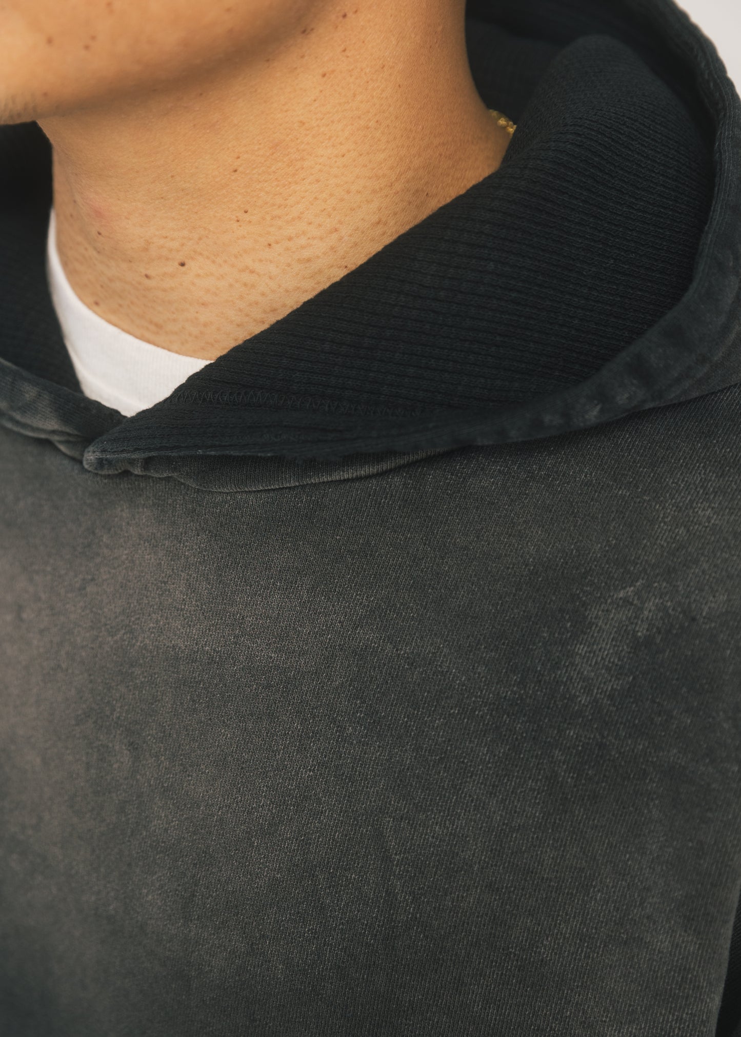 Vintage Black Sunfaded Waffle Hoodie