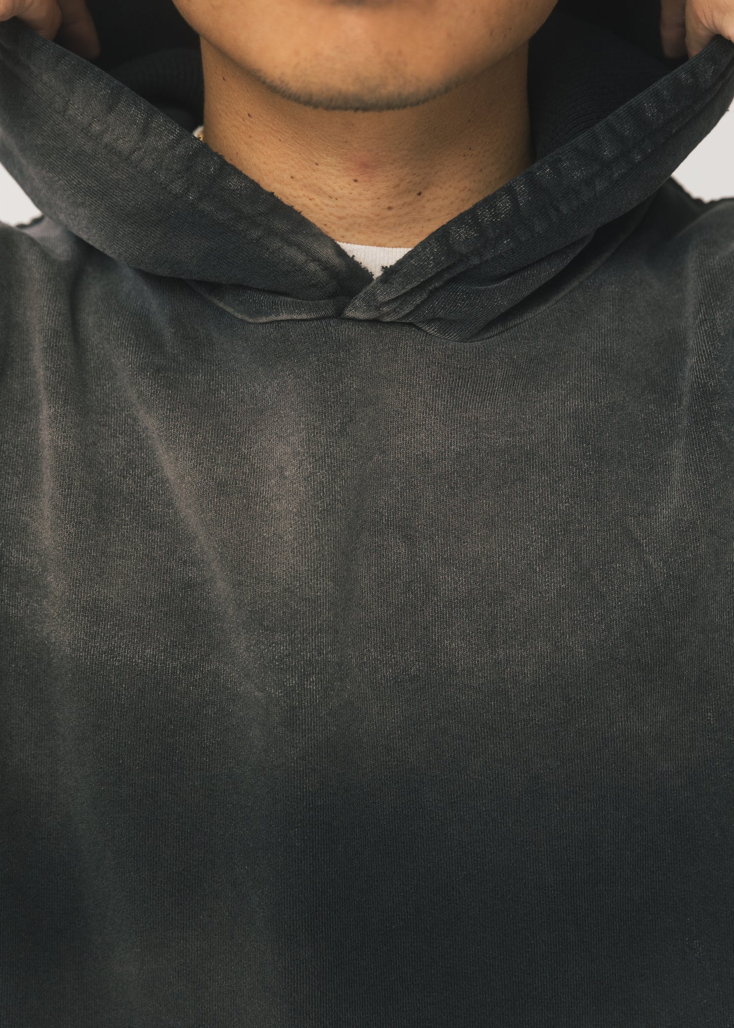 Vintage Black Sunfaded Waffle Hoodie