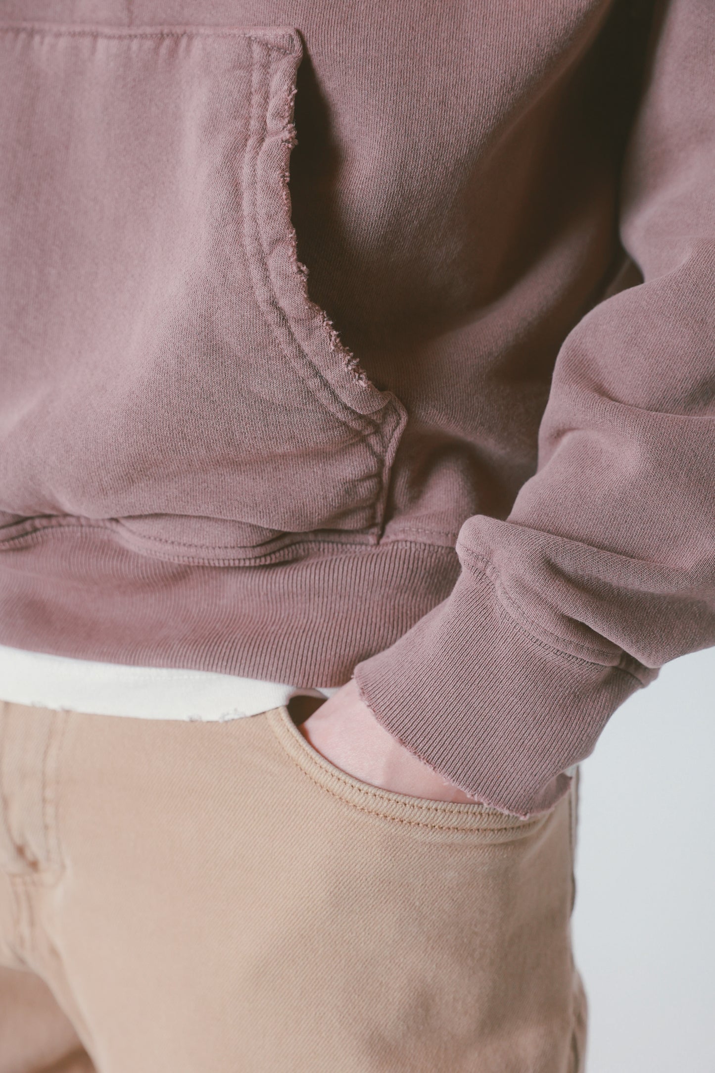 Mauve Sunfaded Waffle Hoodie