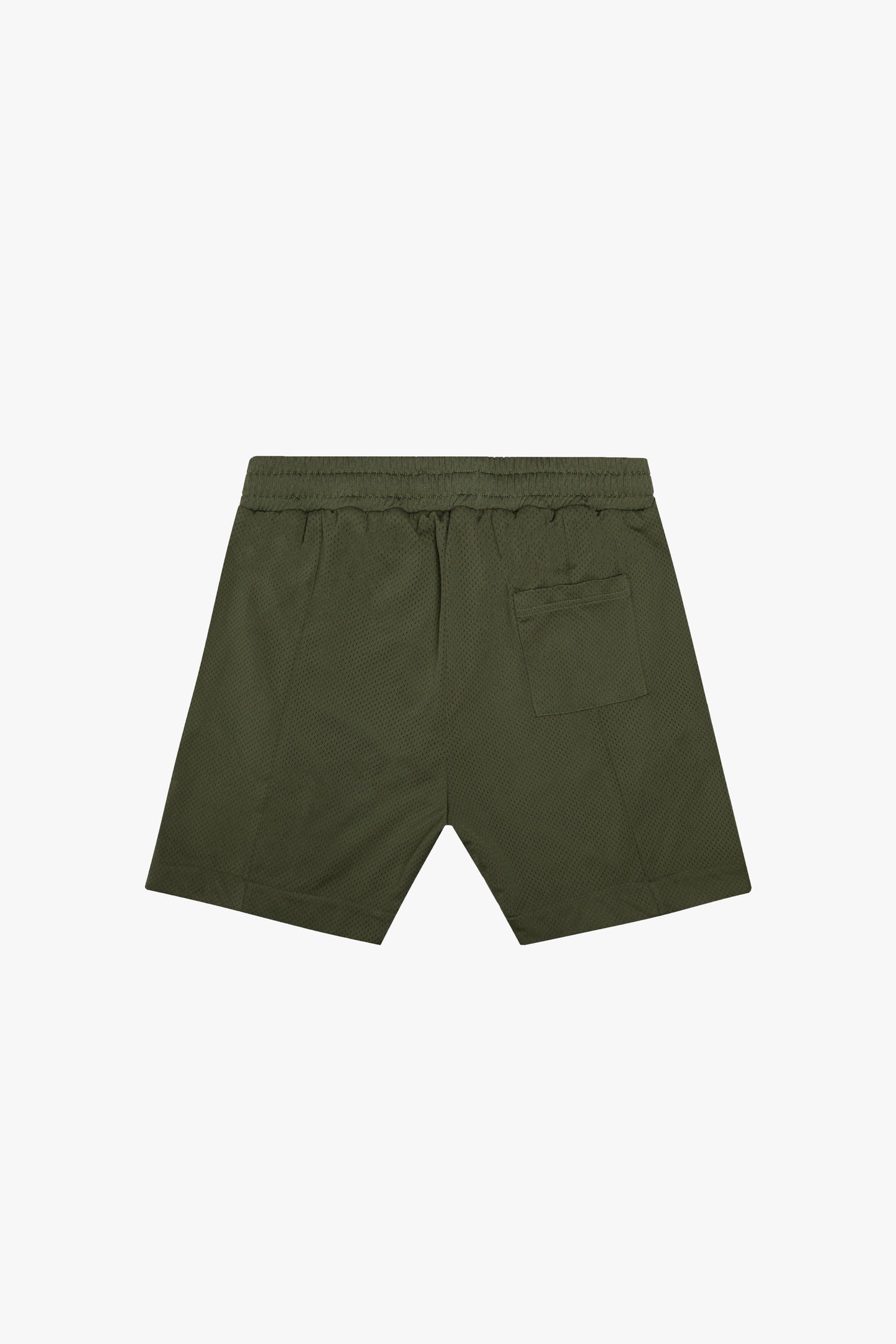 Army Green Pleated Mesh Shorts