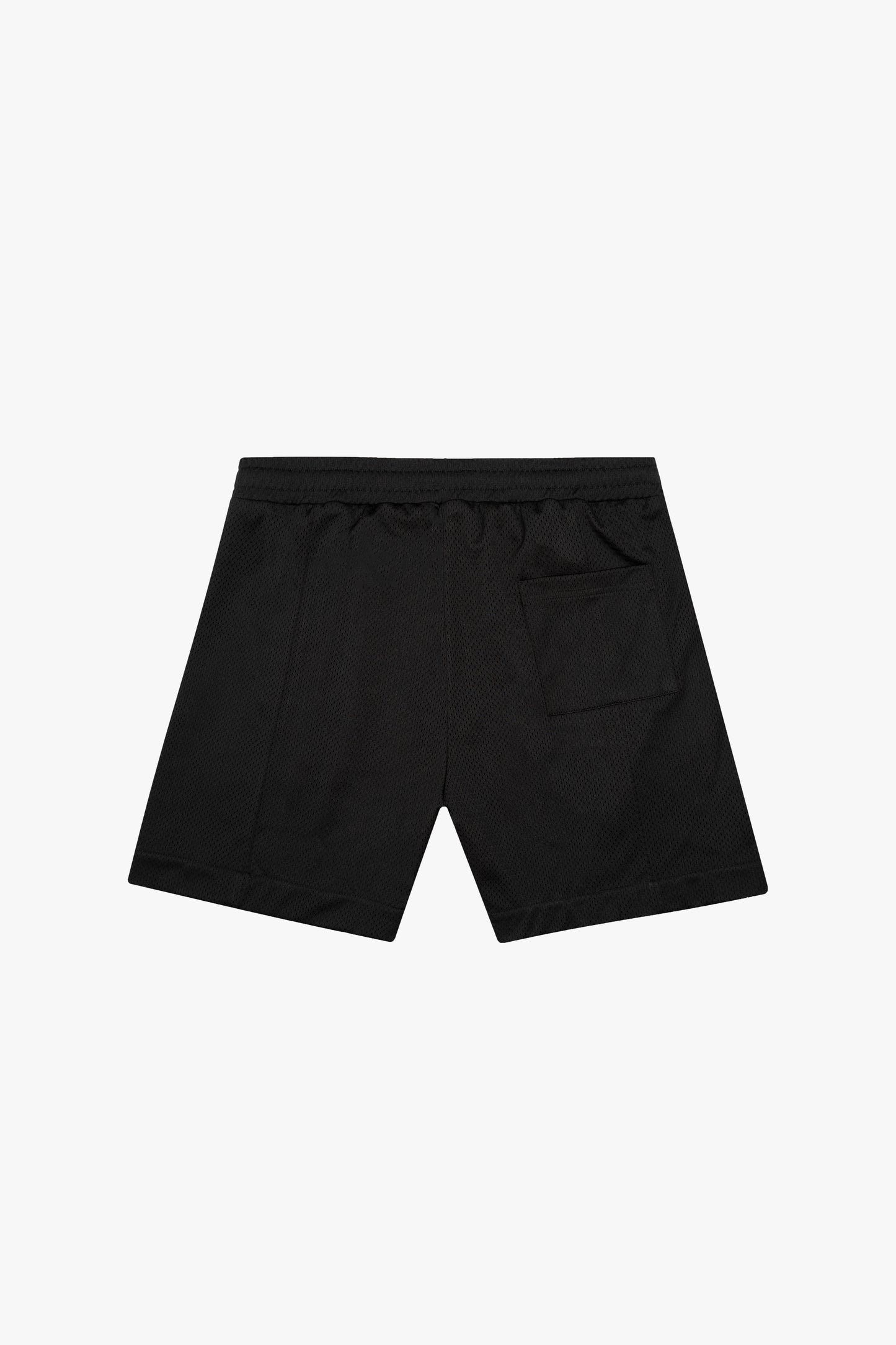 Black Pleated Mesh Shorts