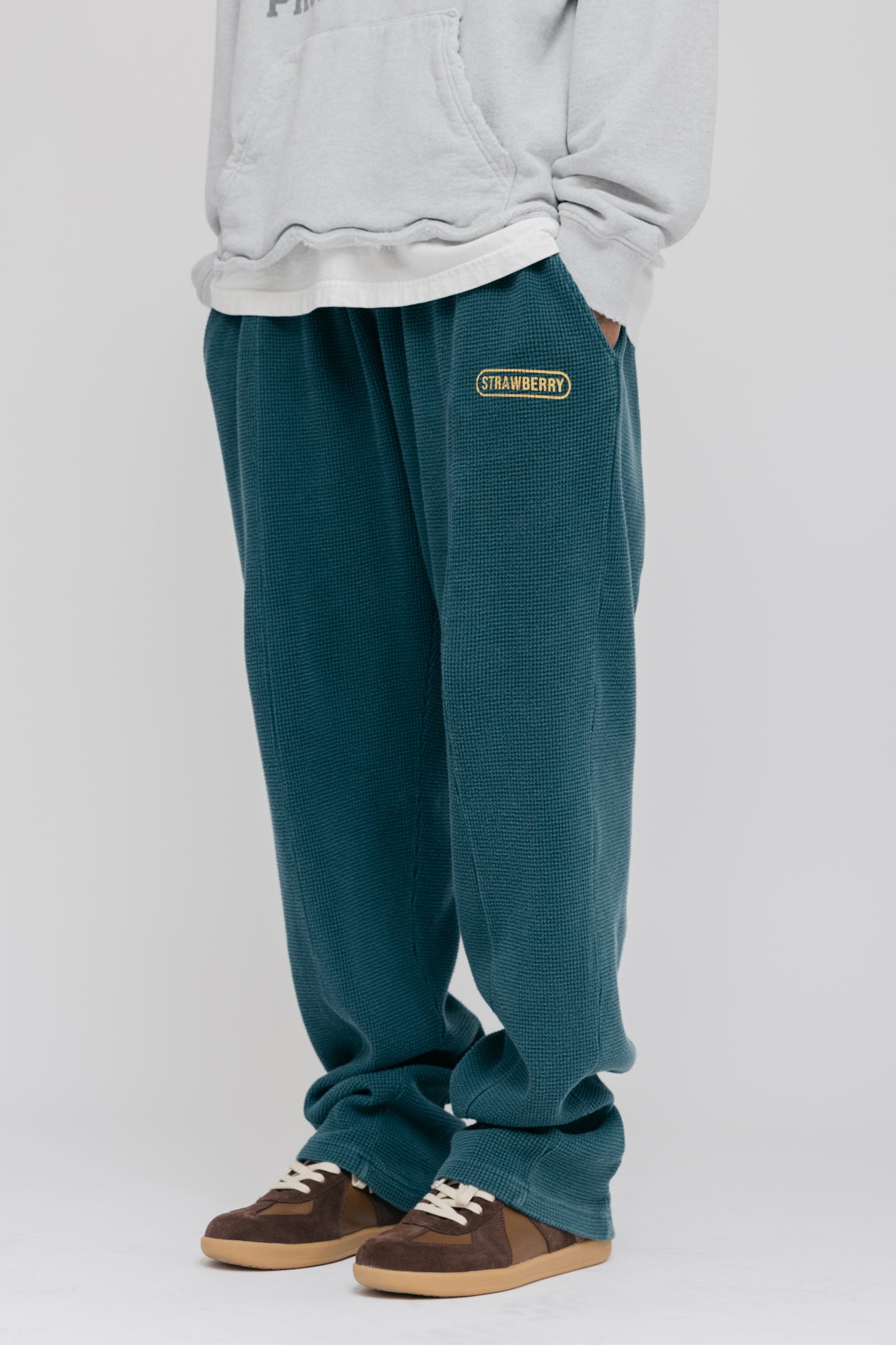Thermal Pleated Sweatpant - Teal