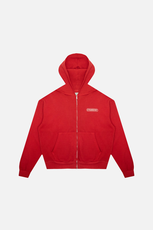 Heavyweight Thermal Zip Up - Red