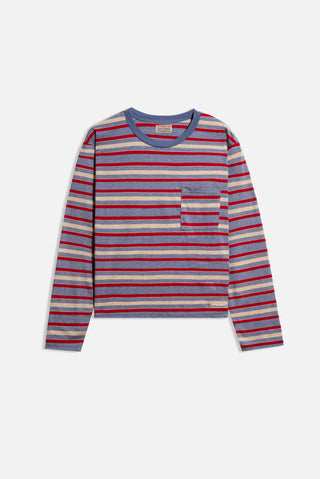 Striped Long Sleeve T-Shirt - Blue