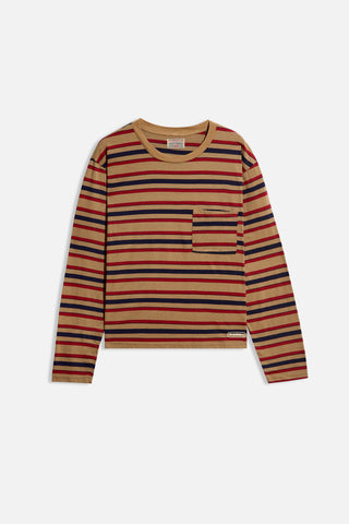 Striped Long Sleeve T-Shirt - Tan