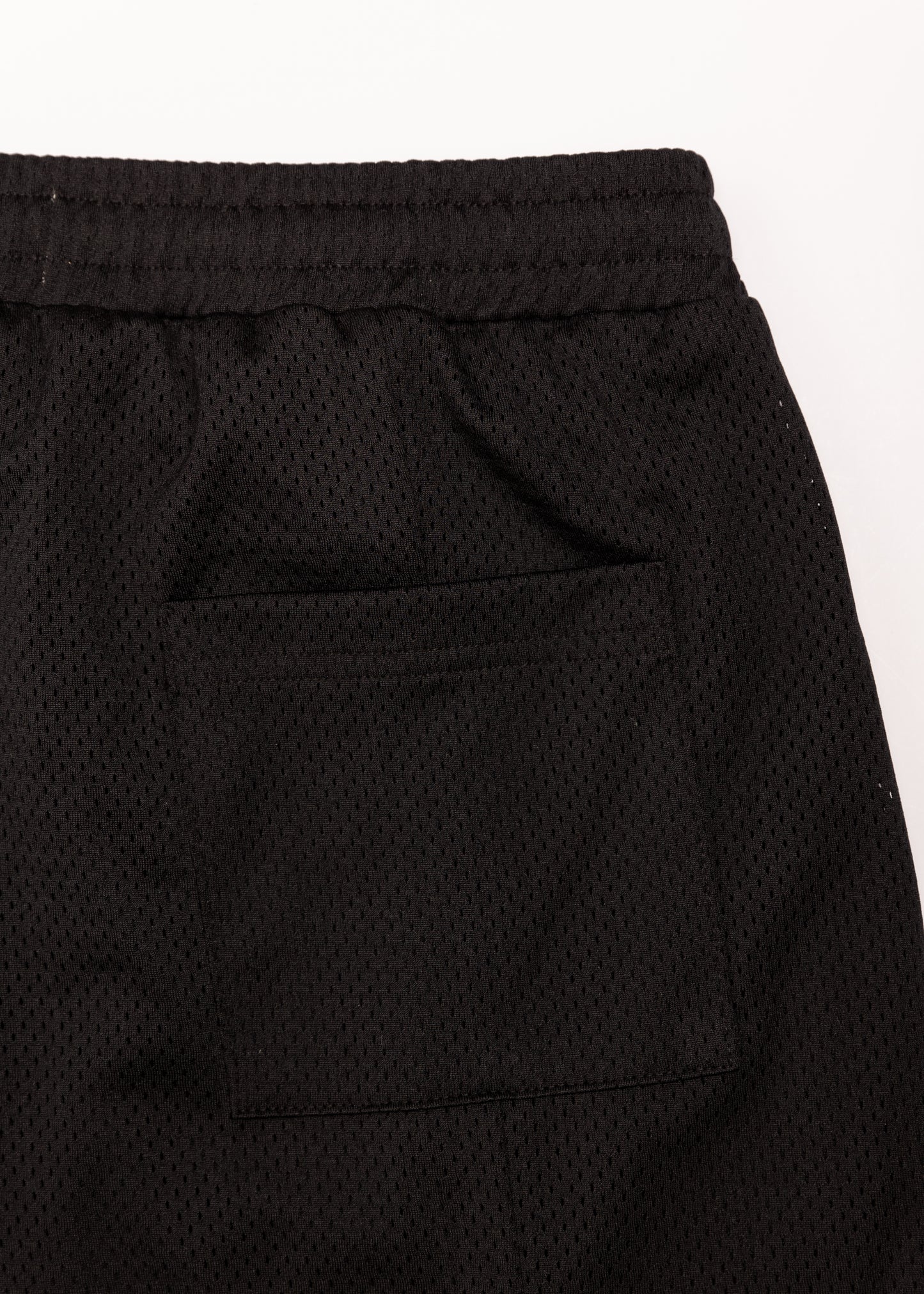Black Pleated Mesh Shorts