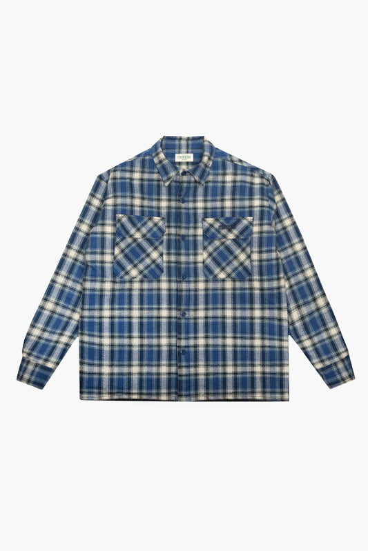 Navy Quilted Flannel Jacket