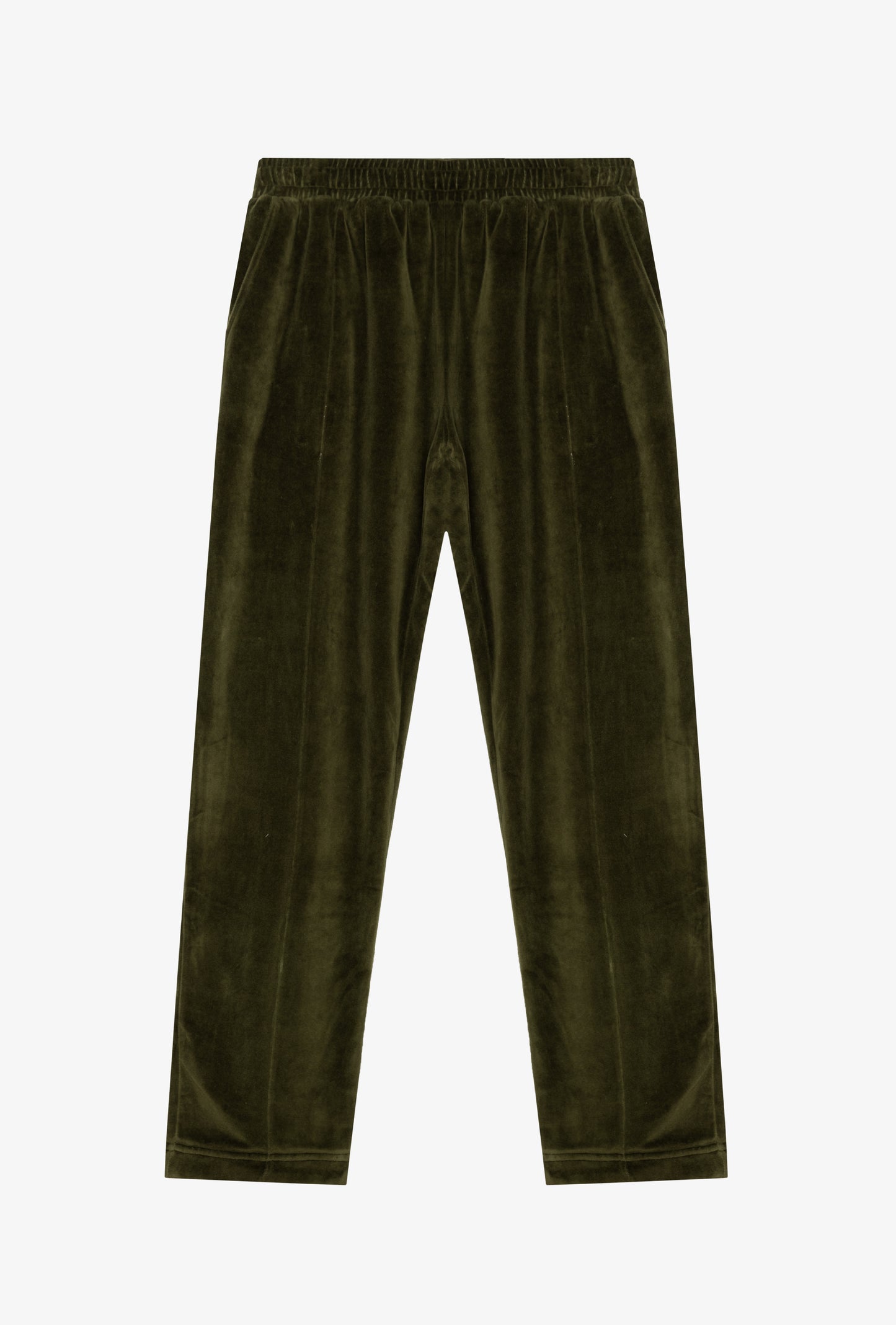 Pantalón deportivo plisado de terciopelo esmeralda